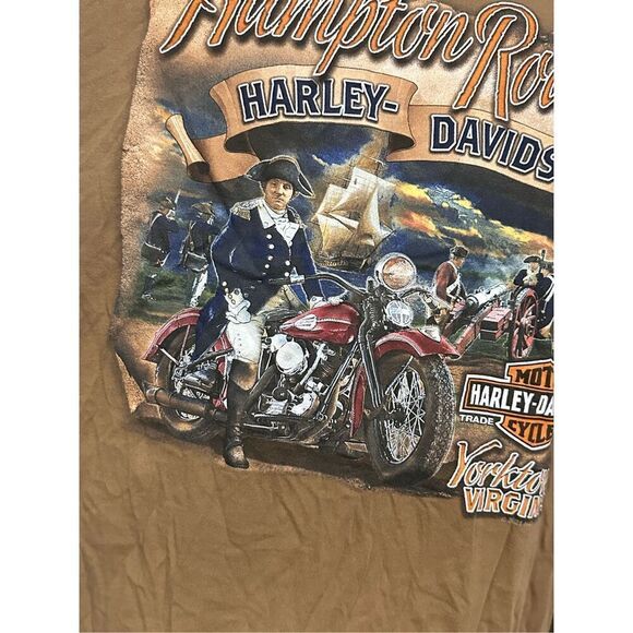 Vintage Harley Davidson Hampton Roads Yorktown Virginia VA T Shirt - Size Large - Picture 7 of 12